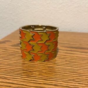 Orange and Yellow Star Pattern Stretch Bracelet